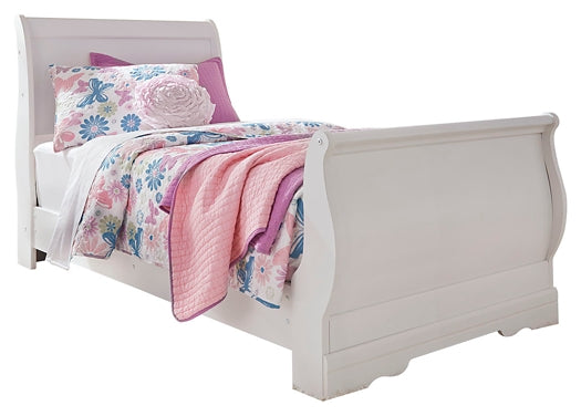 Anarasia Twin Sleigh Bed with Mirrored Dresser, Chest and Nightstand Signature Design by Ashley®