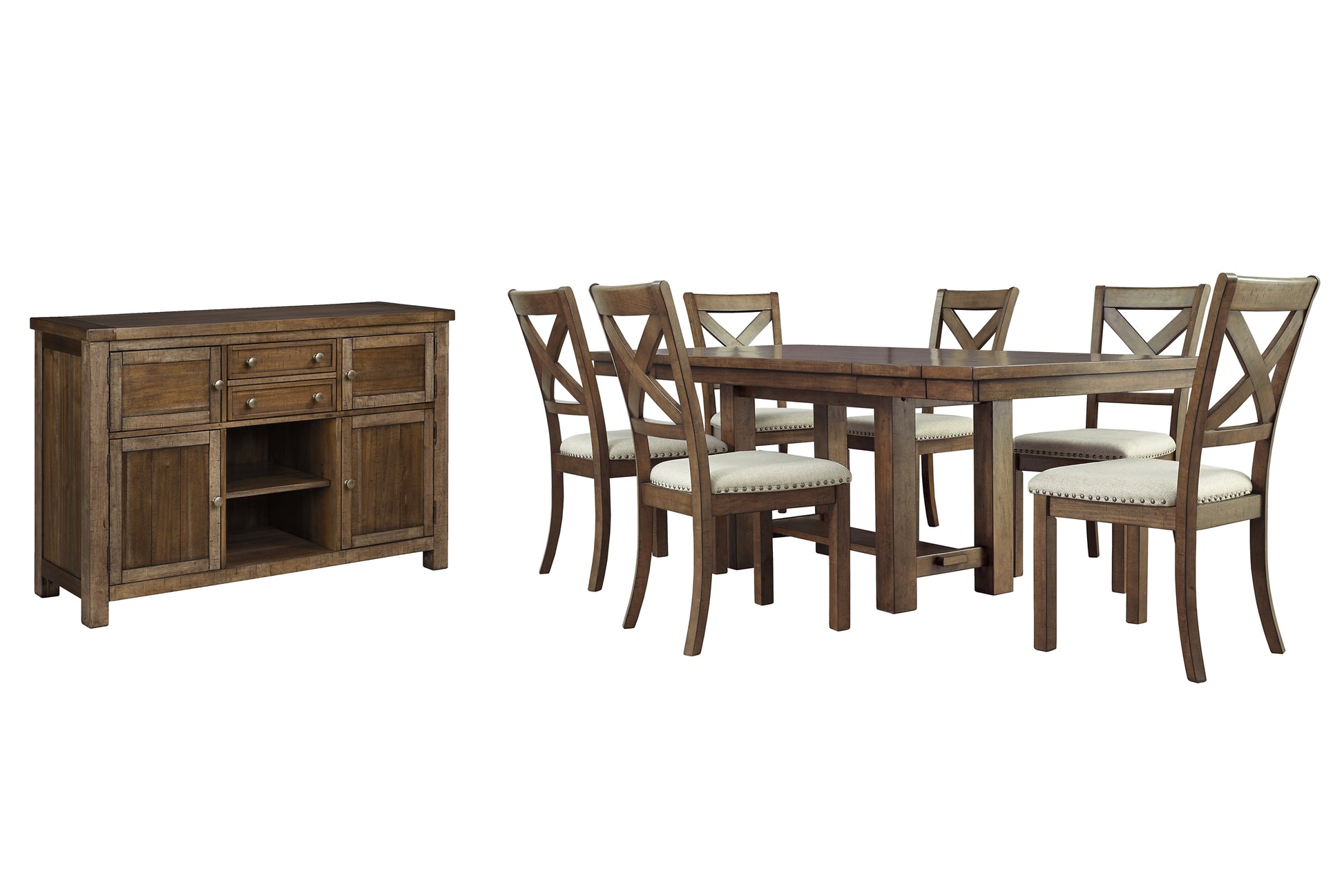 Moriville Dining Table and 6 Chairs with Storage Signature Design by Ashley®
