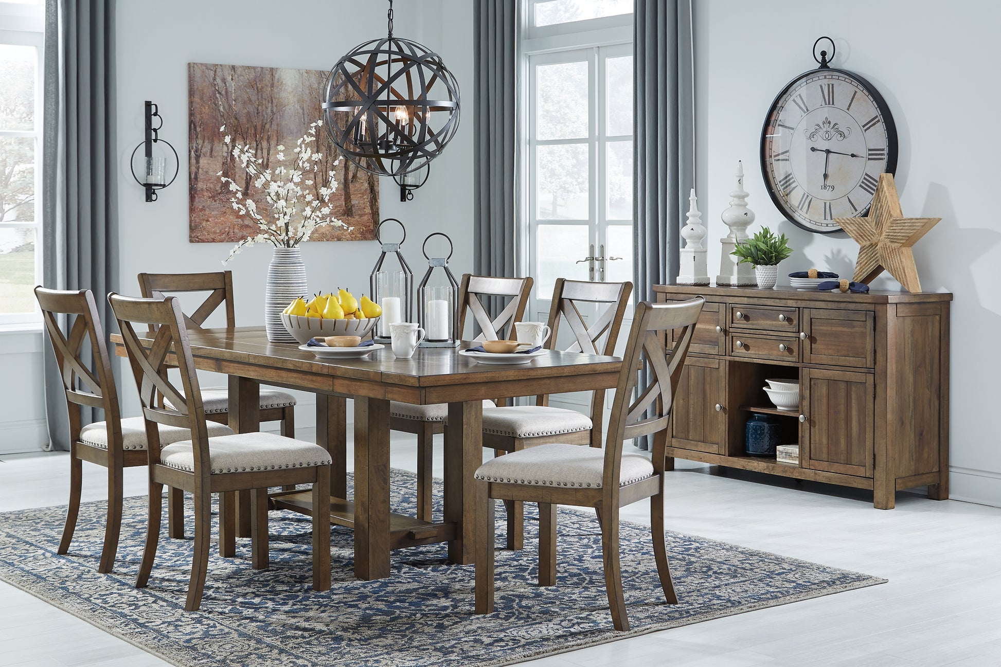 Moriville Dining Table and 6 Chairs with Storage Signature Design by Ashley®