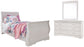 Anarasia Twin Sleigh Bed with Mirrored Dresser Signature Design by Ashley®