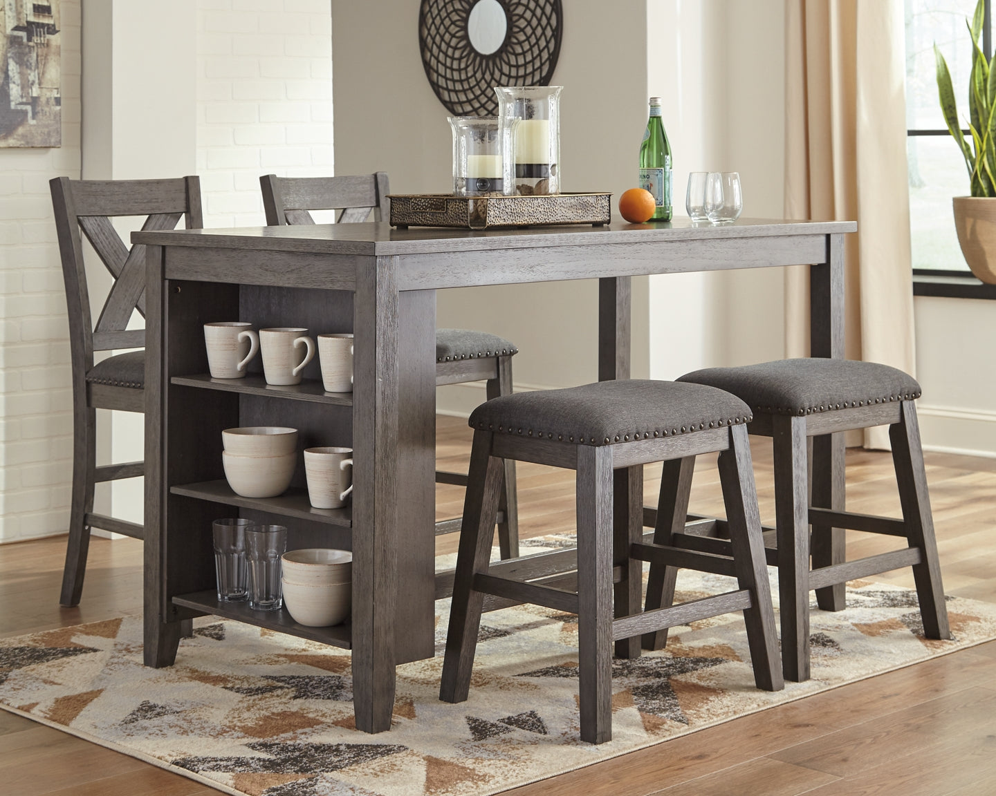 Caitbrook Counter Height Dining Table and 4 Barstools Signature Design by Ashley®