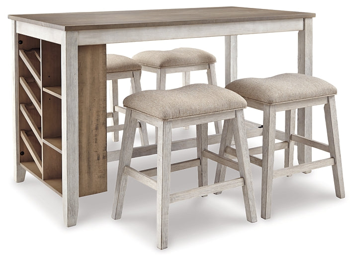 Skempton Counter Height Dining Table and 4 Barstools Signature Design by Ashley®