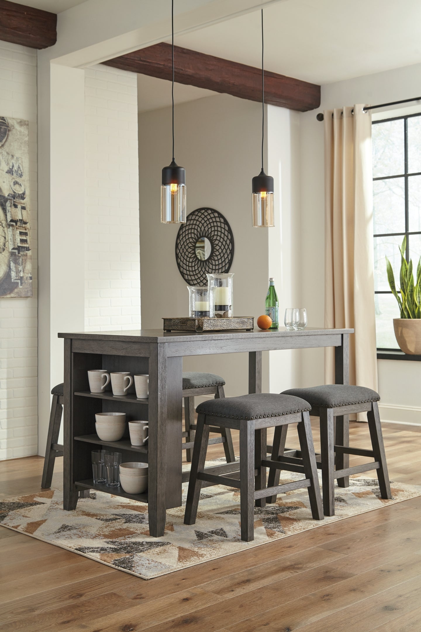 Caitbrook Counter Height Dining Table and 4 Barstools Signature Design by Ashley®