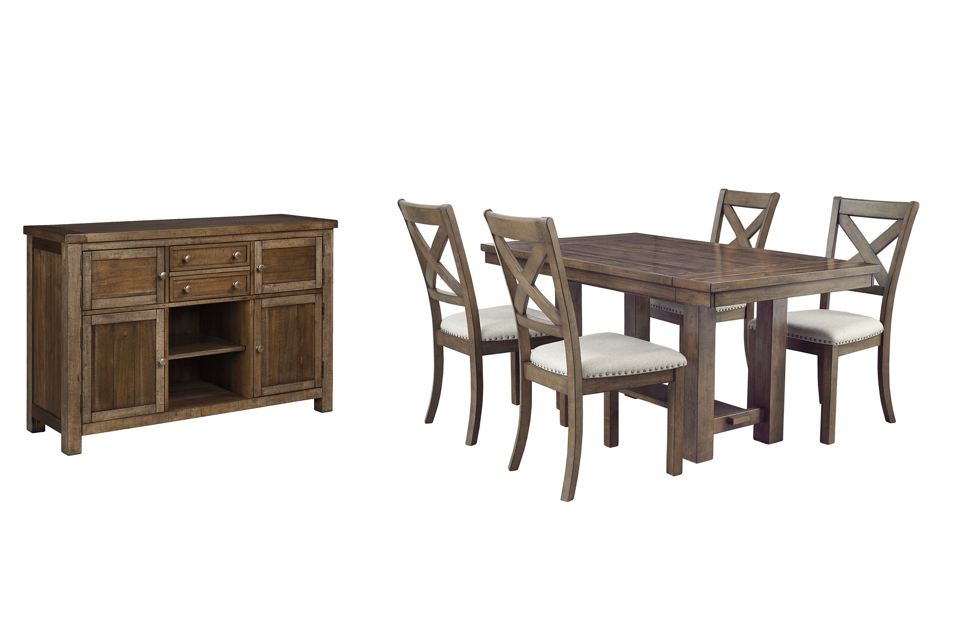 Moriville Dining Table and 4 Chairs with Storage Signature Design by Ashley®