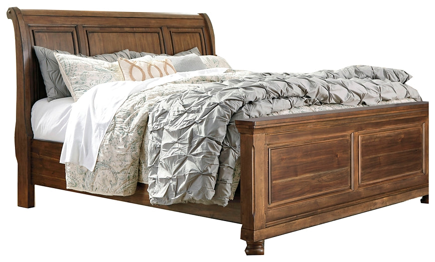 Flynnter King Panel Bed with 2 Storage Drawers with Mirrored Dresser, Chest and Nightstand Signature Design by Ashley®