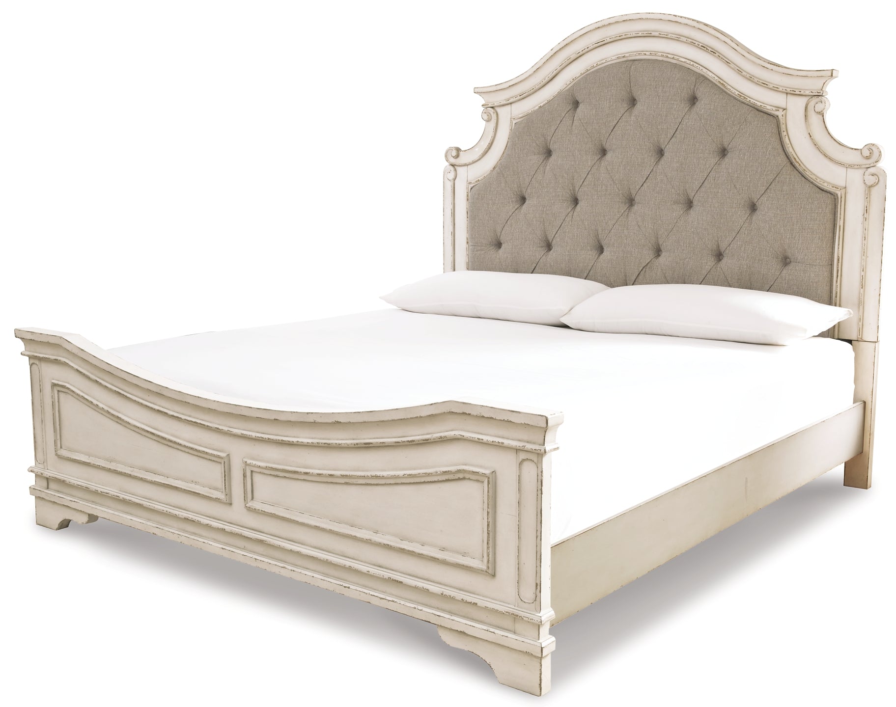 Realyn  Upholstered Panel Bed With Mirrored Dresser And Chest Signature Design by Ashley®
