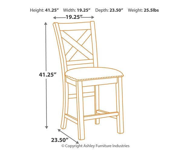 Moriville Counter Height Dining Table and 6 Barstools Signature Design by Ashley®