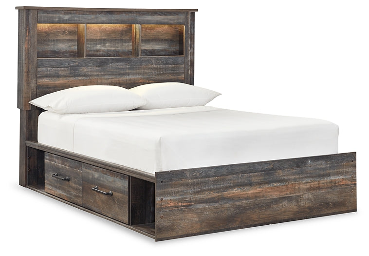 Drystan Full Bookcase Bed with 4 Storage Drawers with Mirrored Dresser and Chest Signature Design by Ashley®