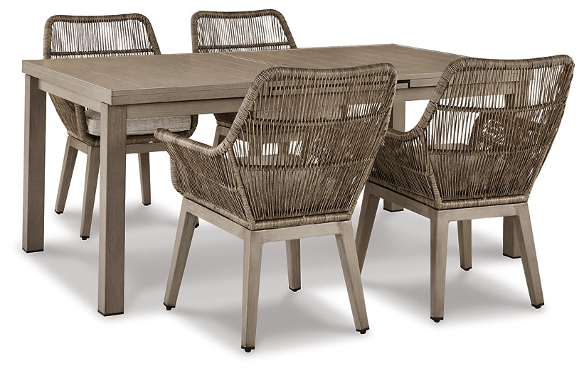 Beach Front Outdoor Dining Table and 4 Chairs Signature Design by Ashley®