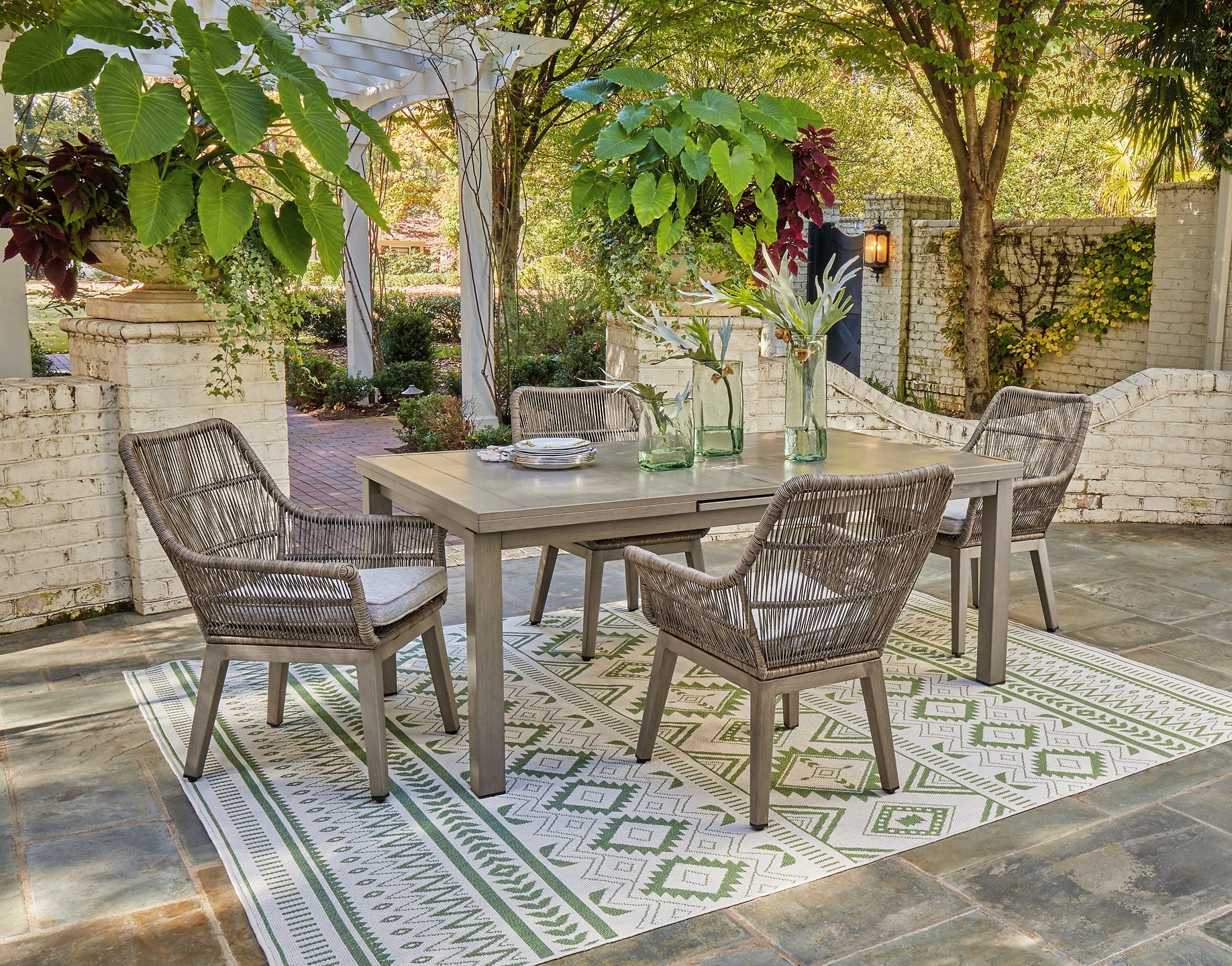 Beach Front Outdoor Dining Table and 4 Chairs Signature Design by Ashley®