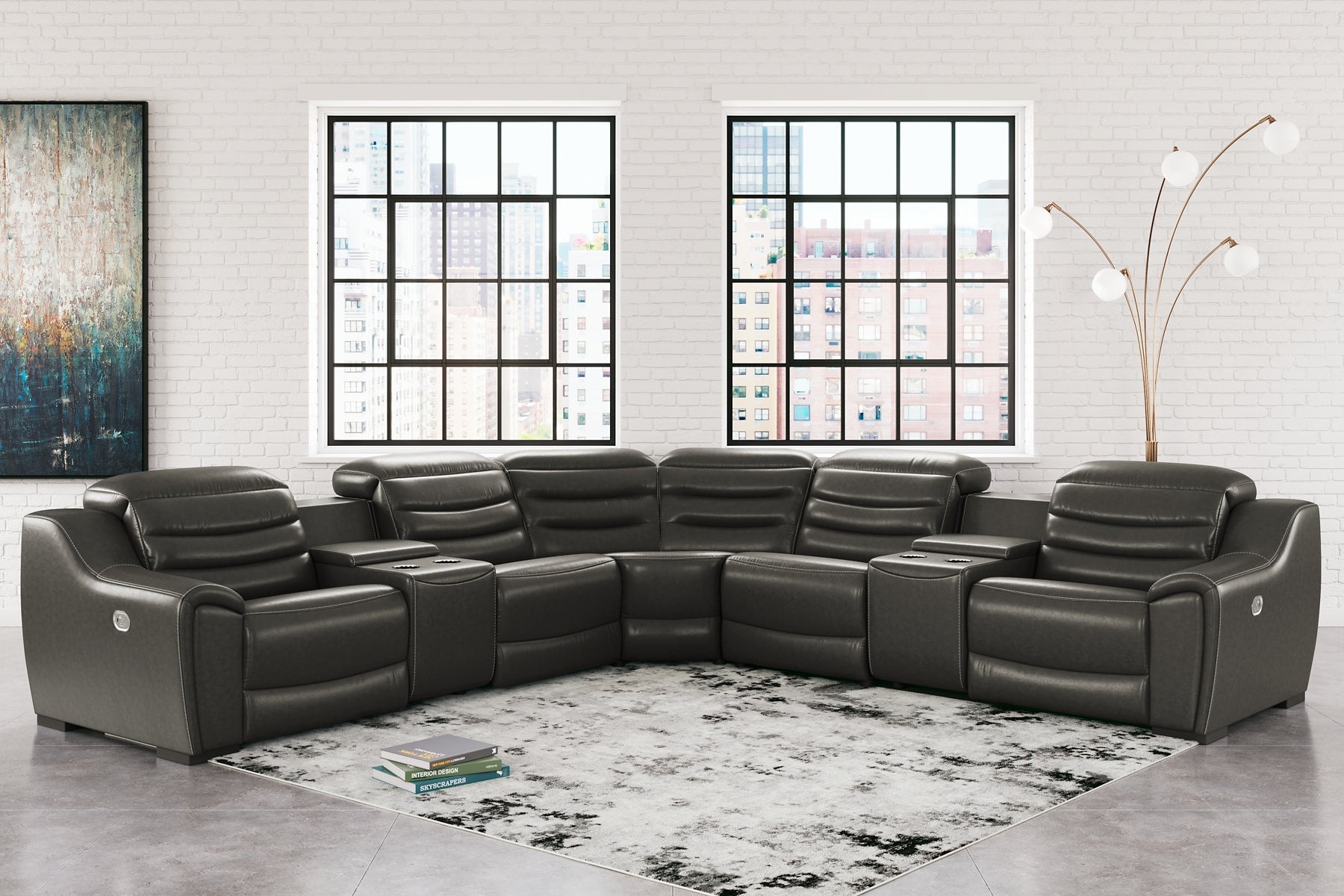 Center Line 7-Piece Power Reclining Sectional Signature Design by Ashley®