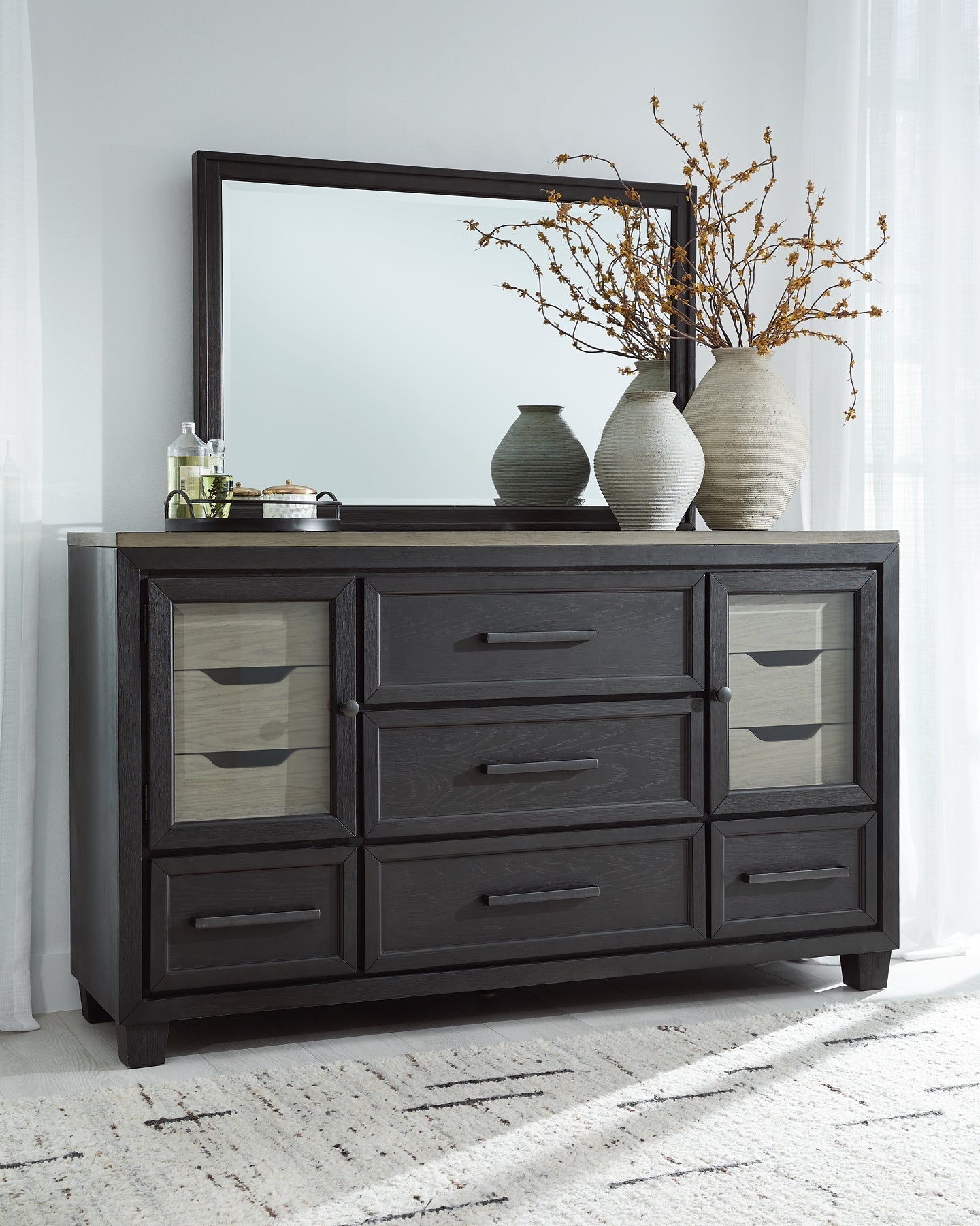 Foyland Queen Panel Storage Bed with Mirrored Dresser and Chest Signature Design by Ashley®