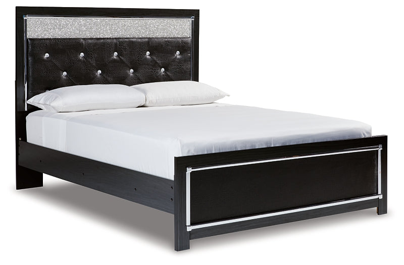 Kaydell Queen Upholstered Panel Bed with Mirrored Dresser Signature Design by Ashley®