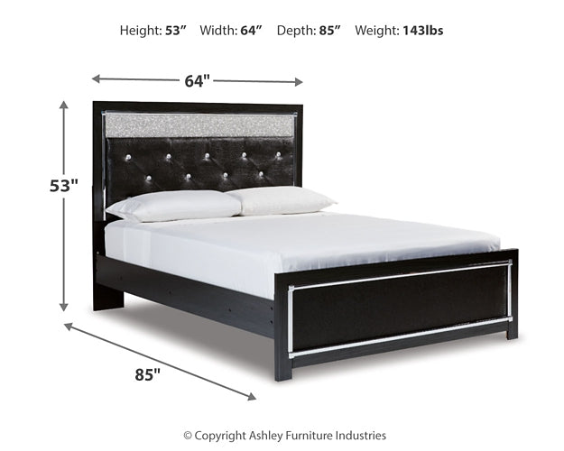 Kaydell Queen Upholstered Panel Bed with Mirrored Dresser Signature Design by Ashley®