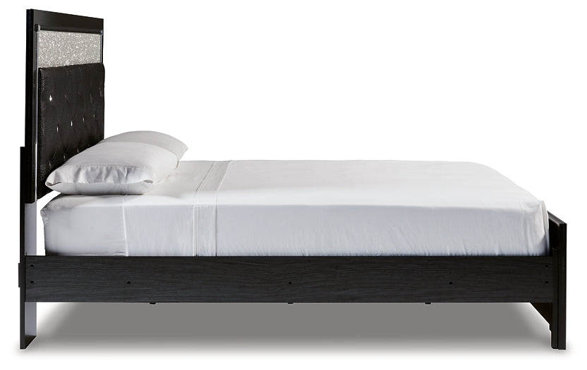 Kaydell Queen Upholstered Panel Bed with Mirrored Dresser Signature Design by Ashley®