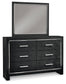 Kaydell King Upholstered Panel Storage Platform Bed with Mirrored Dresser and Chest Signature Design by Ashley®