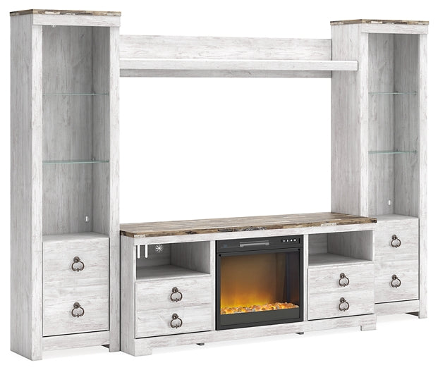 Willowton 4-Piece Entertainment Center with Electric Fireplace Signature Design by Ashley®