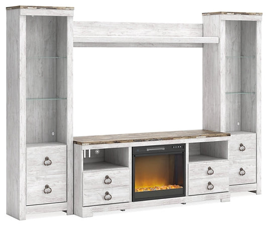Willowton 4-Piece Entertainment Center with Electric Fireplace Signature Design by Ashley®