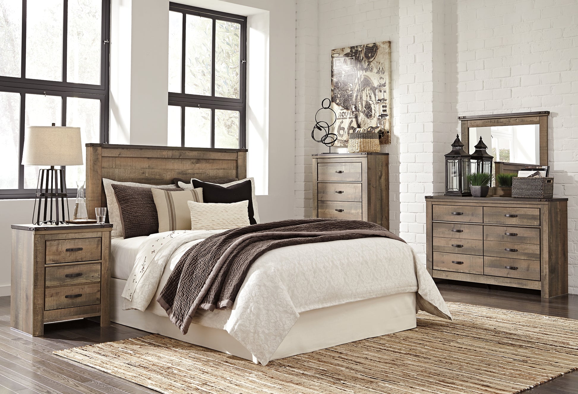 Trinell Queen Panel Headboard with Dresser, Chest and Nightstand Signature Design by Ashley®