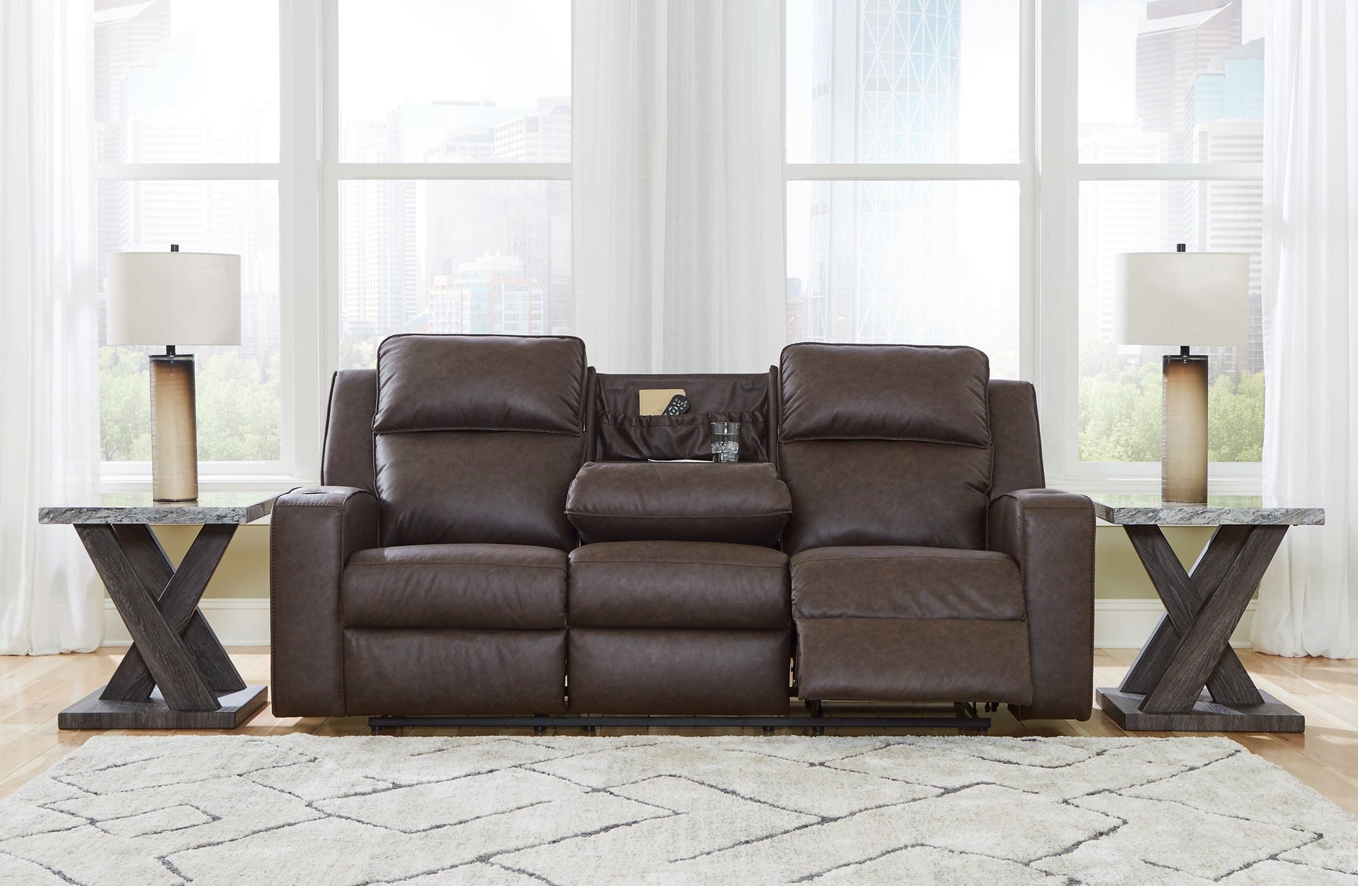 Lavenhorne REC Sofa w/Drop Down Table Signature Design by Ashley®