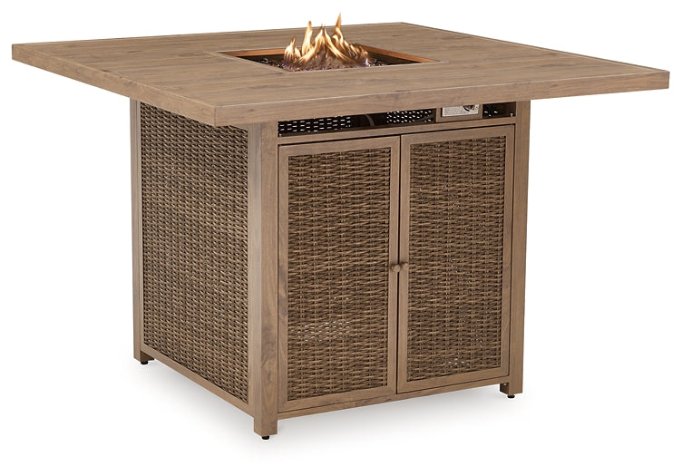 Walton Bridge Square Bar Table w/Fire Pit Signature Design by Ashley®
