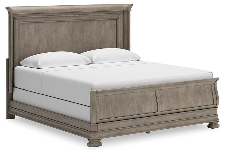 Lexorne King Sleigh Bed with Mirrored Dresser, Chest and 2 Nightstands Signature Design by Ashley®