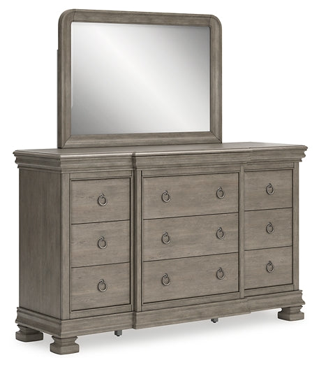 Lexorne California King Sleigh Bed with Mirrored Dresser, Chest and 2 Nightstands Signature Design by Ashley®