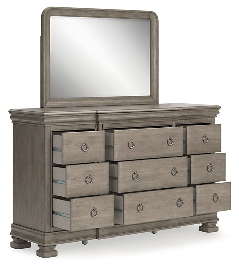 Lexorne California King Sleigh Bed with Mirrored Dresser, Chest and 2 Nightstands Signature Design by Ashley®