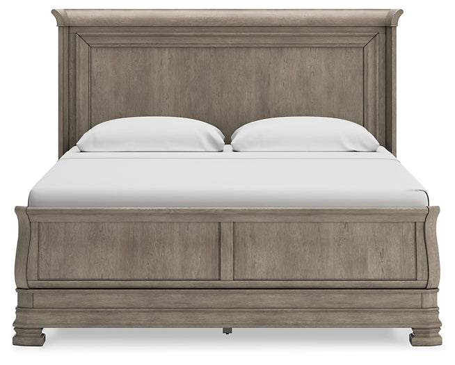 Lexorne California King Sleigh Bed with Mirrored Dresser, Chest and 2 Nightstands Signature Design by Ashley®