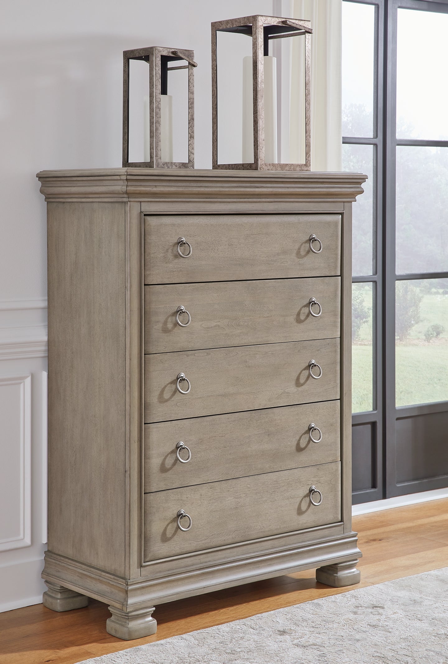Lexorne California King Sleigh Bed with Mirrored Dresser, Chest and 2 Nightstands Signature Design by Ashley®