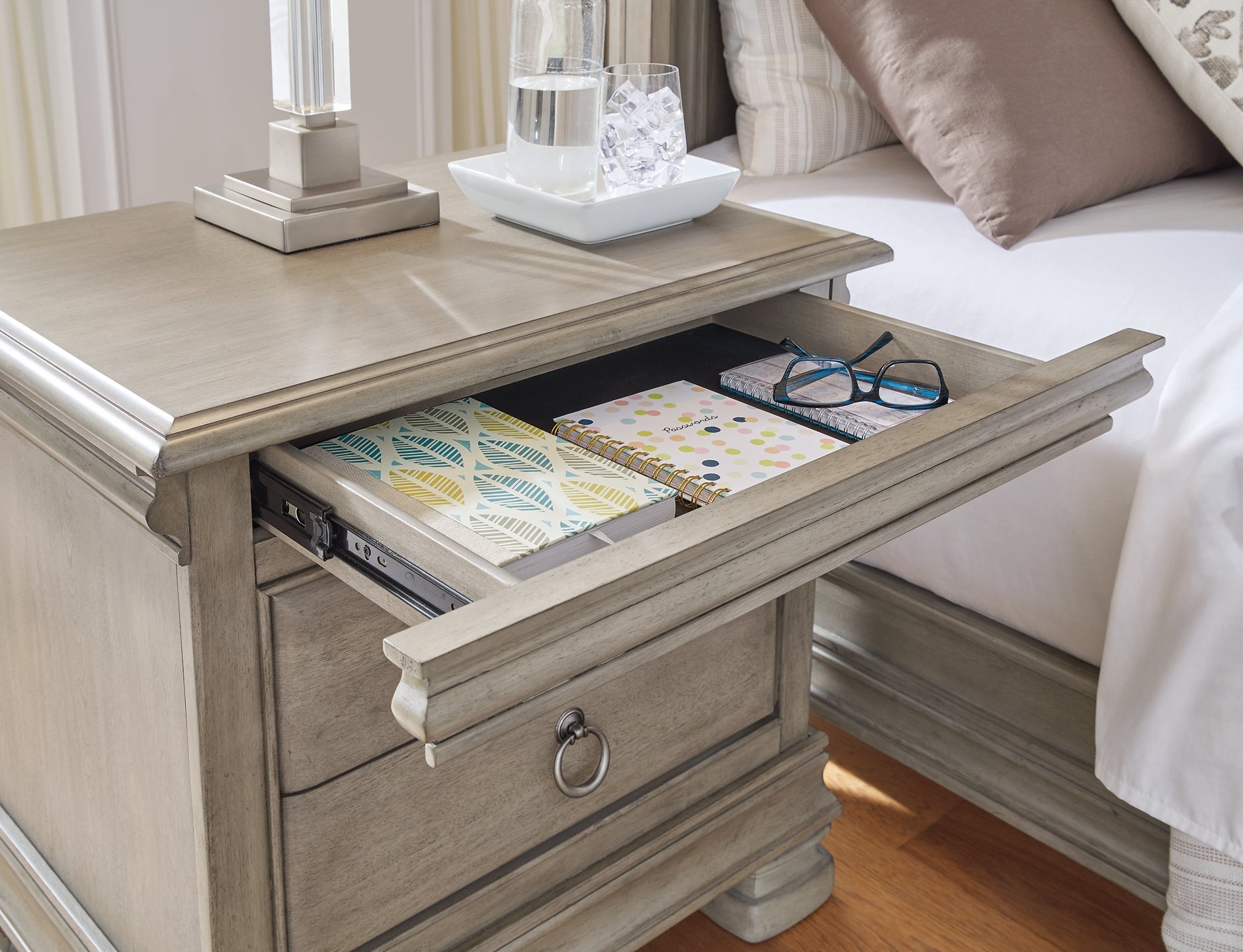 Lexorne California King Sleigh Bed with Mirrored Dresser, Chest and 2 Nightstands Signature Design by Ashley®