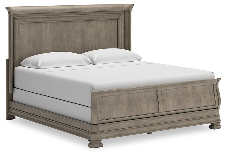 Lexorne California King Sleigh Bed with Mirrored Dresser, Chest and 2 Nightstands Signature Design by Ashley®
