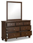 Danabrin Full Panel Bed with Mirrored Dresser, Chest and 2 Nightstands Signature Design by Ashley®