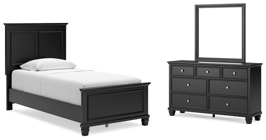 Lanolee Twin Panel Bed with Mirrored Dresser Signature Design by Ashley®