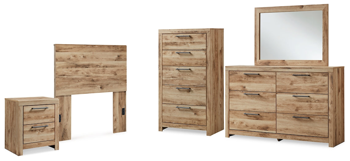 Hyanna Twin Panel Headboard with Mirrored Dresser, Chest and Nightstand Signature Design by Ashley®