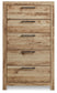 Hyanna Twin Panel Bed with Storage with Mirrored Dresser and Chest Signature Design by Ashley®