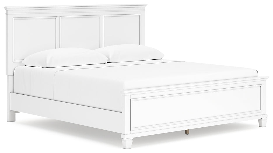 Fortman King Panel Bed with Mirrored Dresser and 2 Nightstands Signature Design by Ashley®