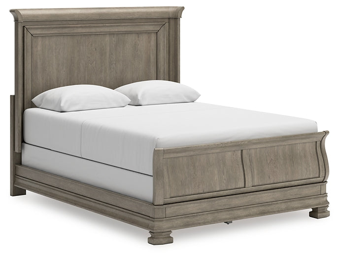 Lexorne Queen Sleigh Bed with Mirrored Dresser, Chest and Nightstand Signature Design by Ashley®