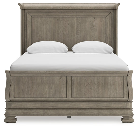 Lexorne Queen Sleigh Bed with Mirrored Dresser, Chest and Nightstand Signature Design by Ashley®