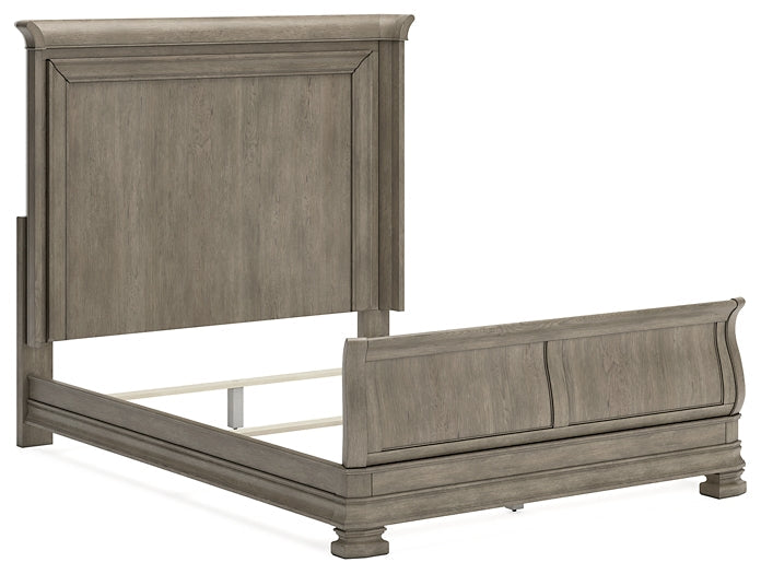 Lexorne Queen Sleigh Bed with Mirrored Dresser, Chest and Nightstand Signature Design by Ashley®