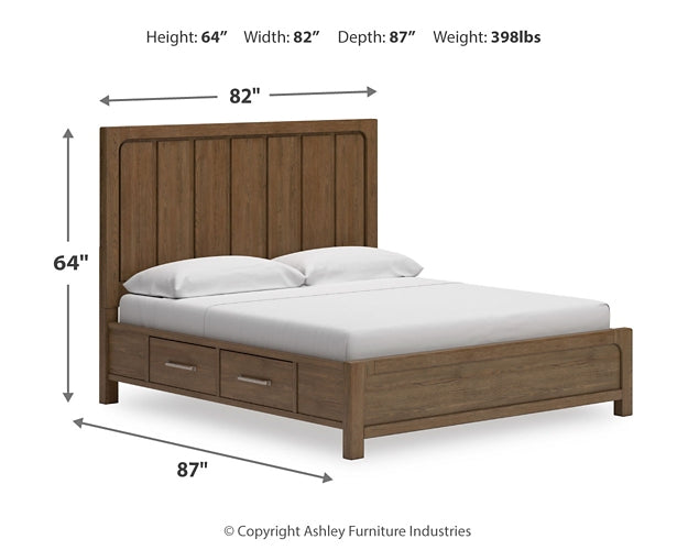 Cabalynn King Panel Bed with Storage with Mirrored Dresser Signature Design by Ashley®