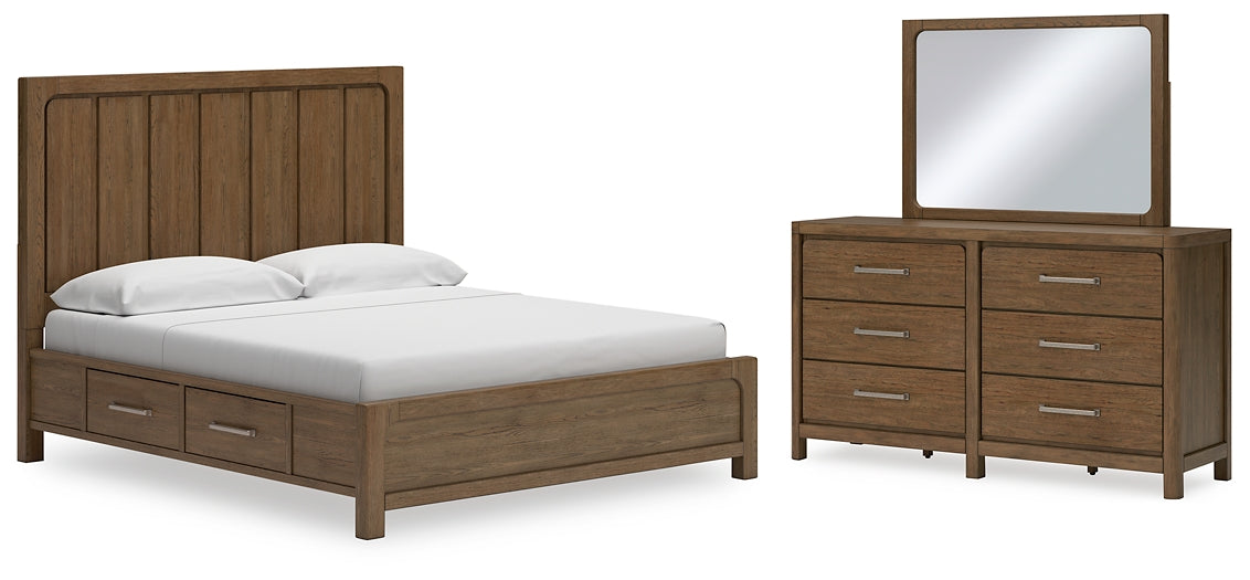 Cabalynn King Panel Bed with Storage with Mirrored Dresser Signature Design by Ashley®