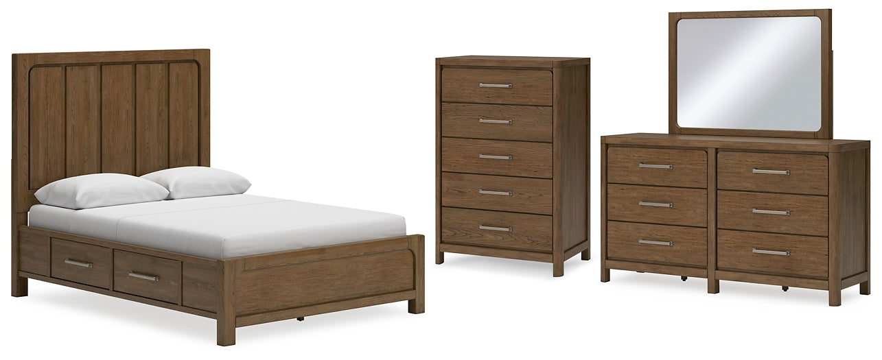 Cabalynn Queen Panel Bed with Storage with Mirrored Dresser and Chest Signature Design by Ashley®