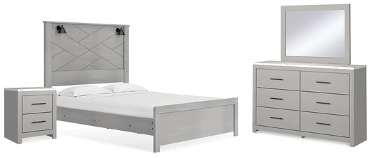 Cottonburg Queen Panel Bed with Mirrored Dresser and Nightstand Signature Design by Ashley®