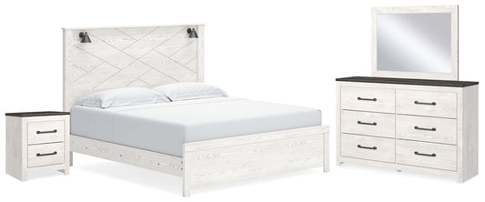 Gerridan King Panel Bed with Mirrored Dresser and Nightstand Signature Design by Ashley®