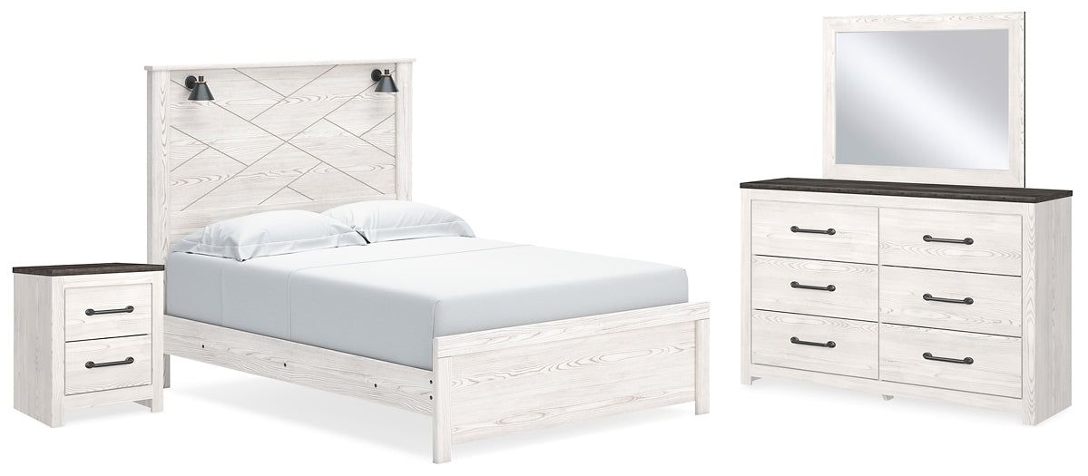 Gerridan Queen Panel Bed with Mirrored Dresser and Nightstand Signature Design by Ashley®
