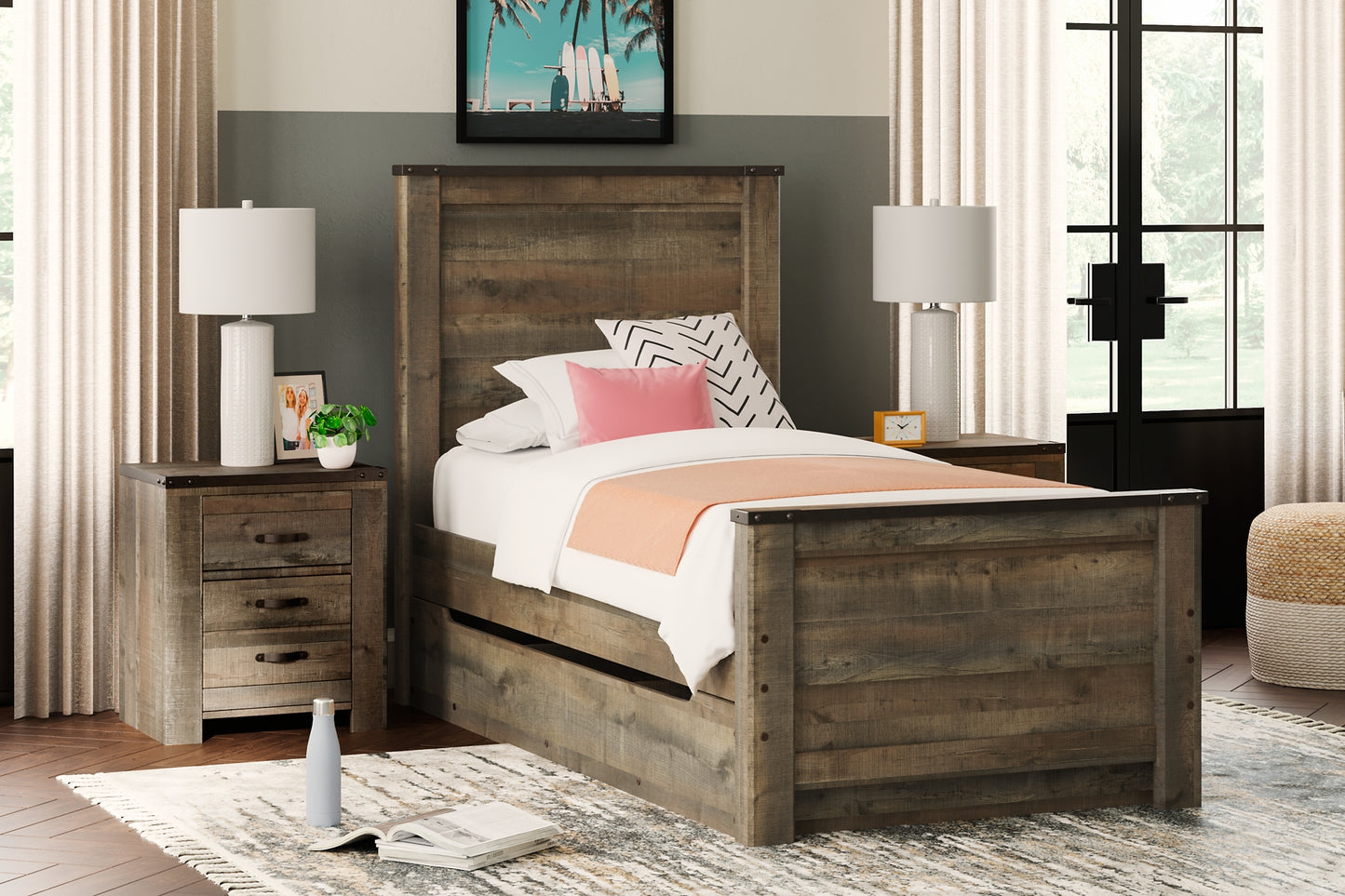 Trinell  Panel Bed With 1 Large Storage Drawer Signature Design by Ashley®