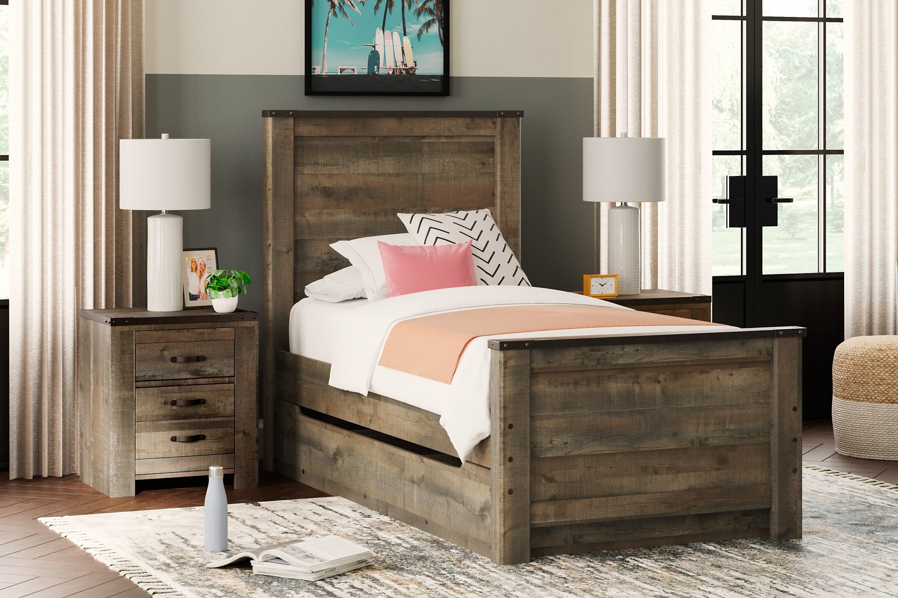 Trinell  Panel Bed With 1 Large Storage Drawer Signature Design by Ashley®