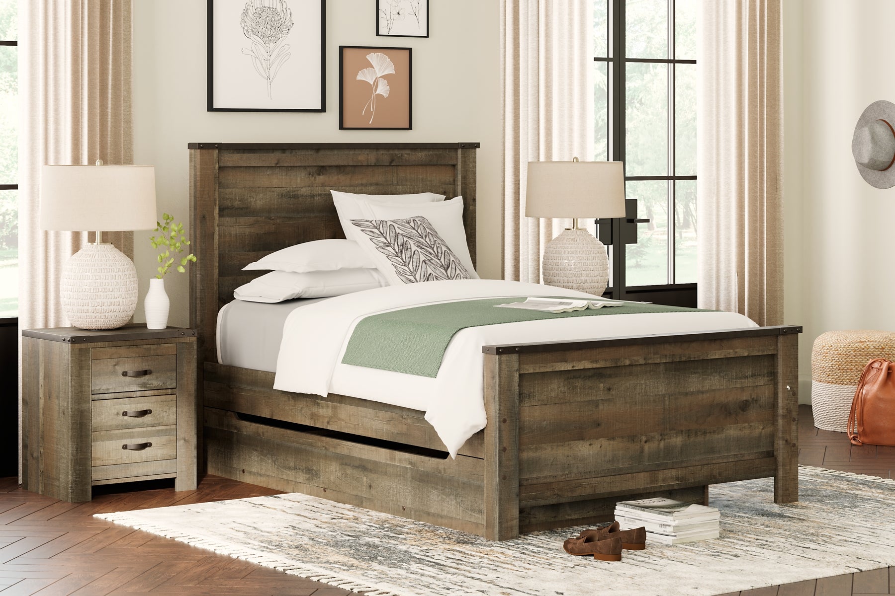 Trinell  Panel Bed With 1 Large Storage Drawer Signature Design by Ashley®
