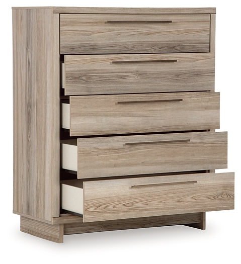 Hasbrick Queen Panel Bed with Mirrored Dresser, Chest and 2 Nightstands Signature Design by Ashley®